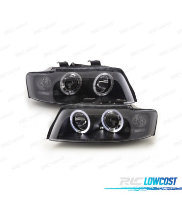 FAROS AUDI A4 B6 00-04 OJOS ANGEL FONDO NEGRO