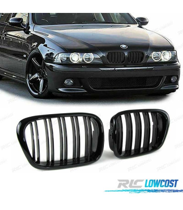 PARRILLA DOBLE LAMA BMW E39 95-03 NEGRO BRILLO