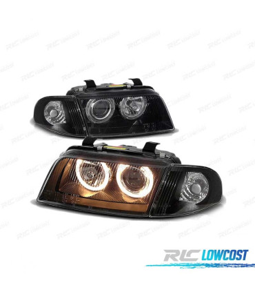 FAROS PARA AUDI A4 B5 94-98 OJOS ANGEL CLASSIC NEGROS